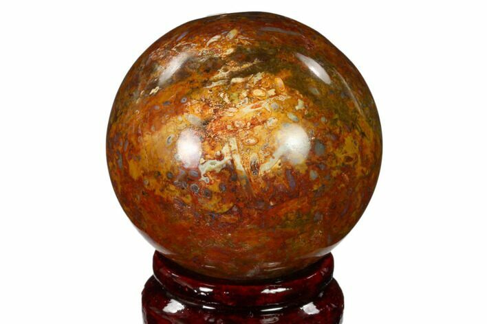 Colorful, Polished Petrified Palm Root Sphere - Indonesia #150139